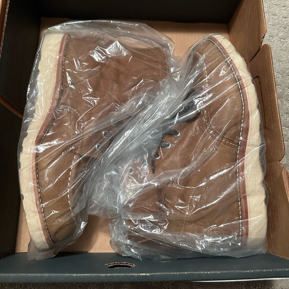 As new men’s Baldwin Chippewa moc toe tan leather wedge boots size 7.5 D - Picture 10 of 16